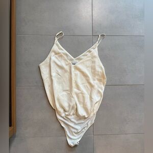 Express Satin Cream Cami Bodysuit